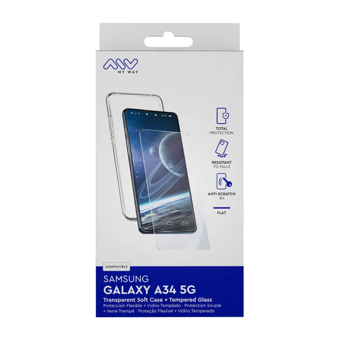 Калъф за мобилен телефон и протектор Myway Galaxy A34 5G