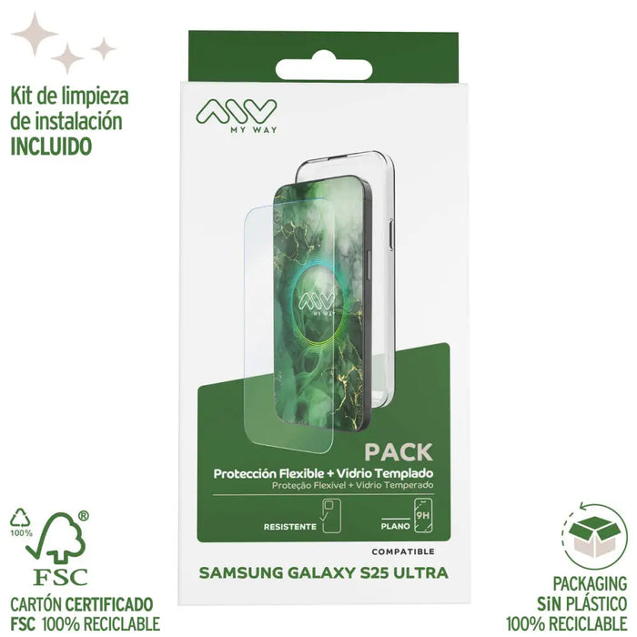 Калъф за мобилен телефон и протектор Myway Galaxy S25 Ultra
