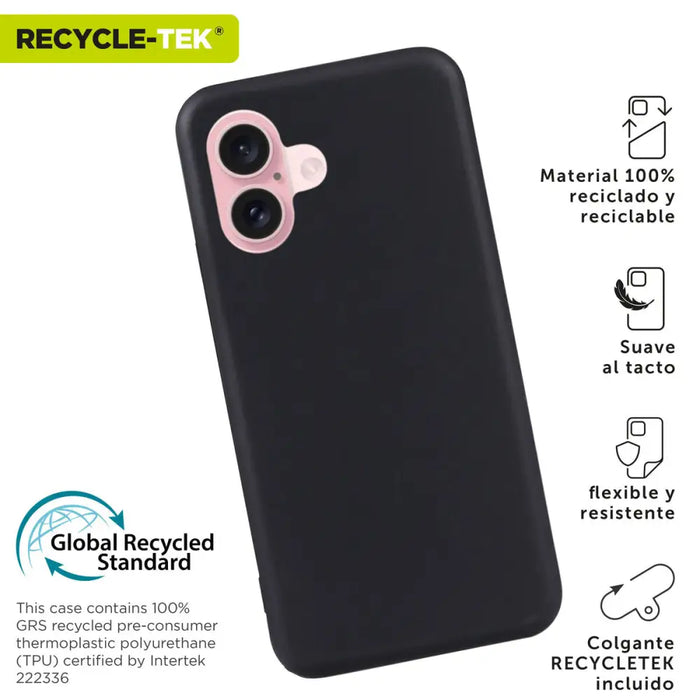 Калъф за мобилен телефон Muvit for Change iPhone 16 Черен