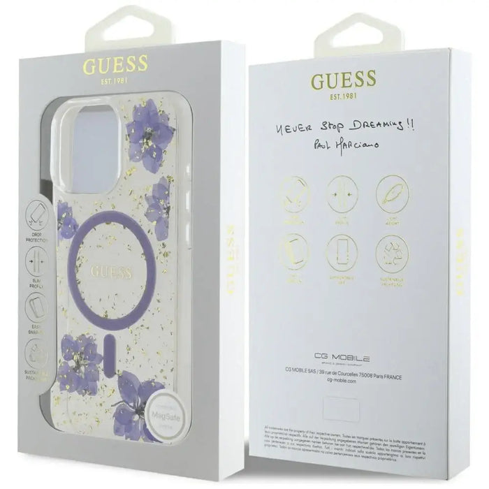 Калъф Guess Resin Flowers MagSafe за iPhone 16 Pro Max