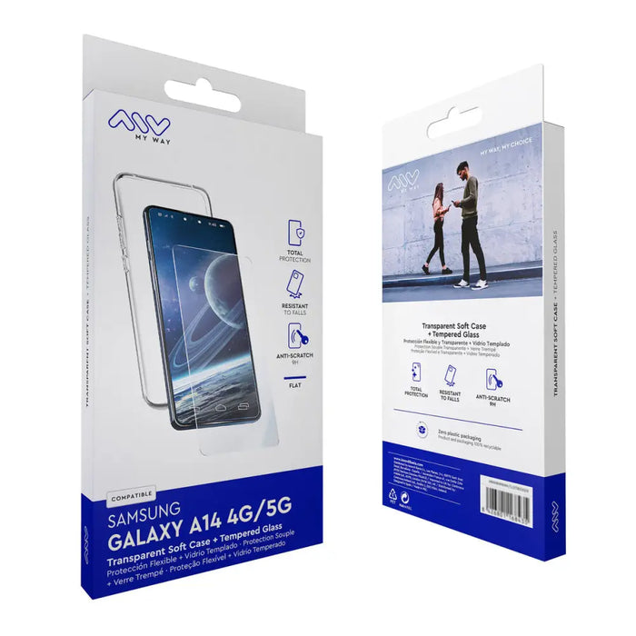 Калъф за мобилен телефон и протектор Myway Galaxy A14 4G/5G