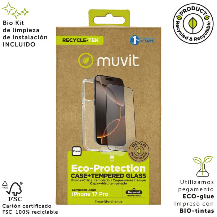 Калъф за мобилен телефон и протектор Muvit for Change