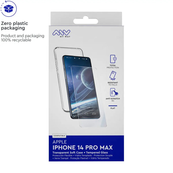 Калъф за мобилен телефон и протектор Myway iPhone 14 Pro