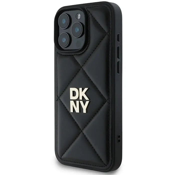 Калъф DKNY Quilted Stack Logo iPhone 16 Pro - черен