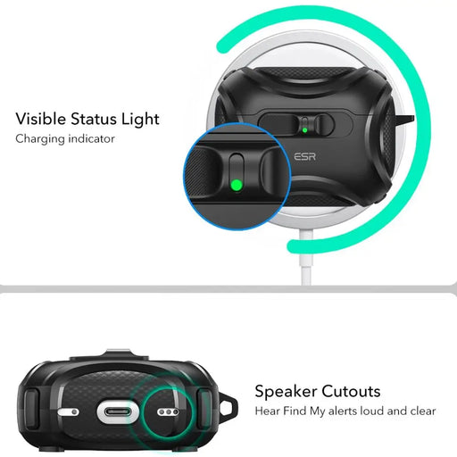 Калъф ESR Cyber FlickLock MagSafe за AirPods Pro 3 - черен