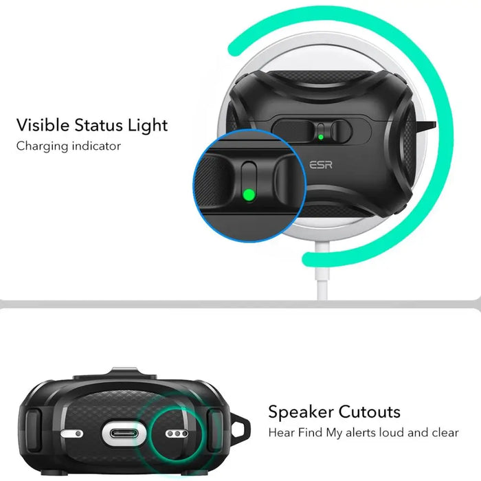 Калъф ESR Cyber FlickLock MagSafe за AirPods Pro 3 - черен