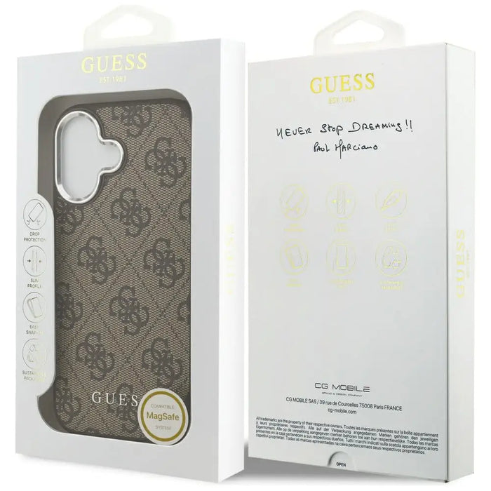 Калъф Guess 4G Classic Logo MagSafe за iPhone 17 - кафяв
