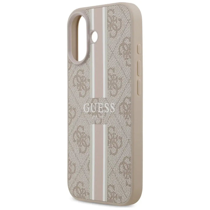 Калъф Guess 4G Printed Stripes MagSafe за iPhone 17 - Розов
