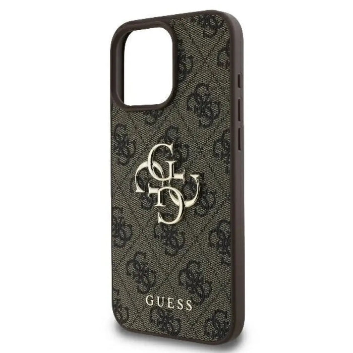 Калъф Guess 4G с голямо лого за iPhone 16 Pro Max - кафяв