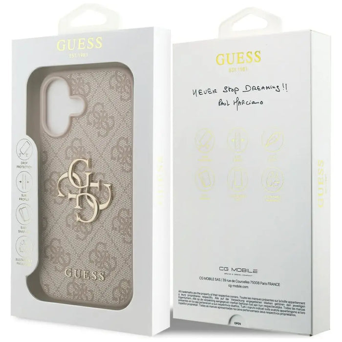 Калъф Guess 4G с голямо лого за iPhone 17 - розов