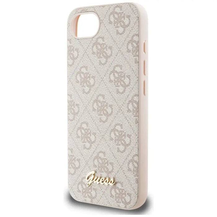 Калъф Guess 4G Script Logo MagSafe iPhone 16e - розов