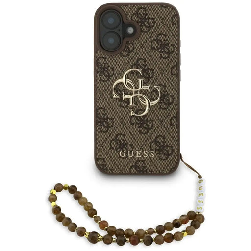 Калъф Guess 4G Strap 4G Classic Logo за iPhone 16 - кафяв