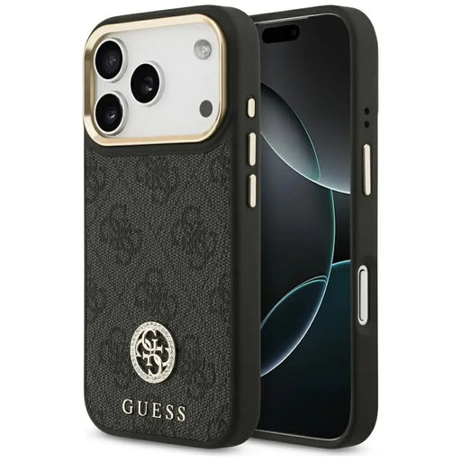 Калъф Guess 4G Strass Logo MagSafe за iPhone 17 Pro - черен