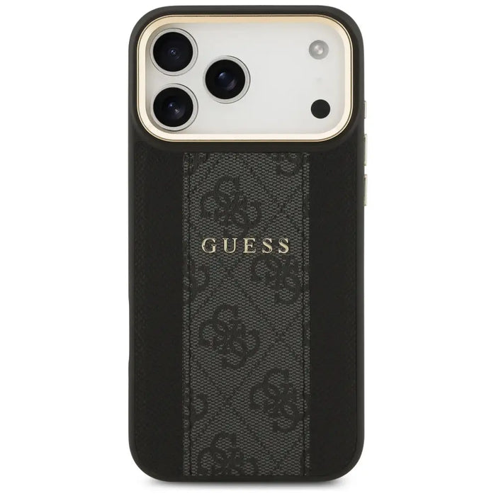 Калъф Guess 4G Stripe MagSafe за iPhone 17 Pro Max - черен