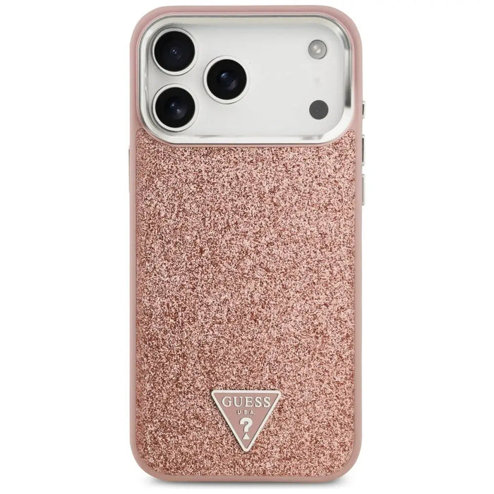Калъф Guess Glitter Triangle Logo MagSafe за iPhone 17 Pro