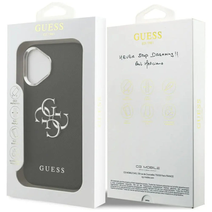 Калъф Guess Grained Big 4G Classic Logo за iPhone 17 - черен