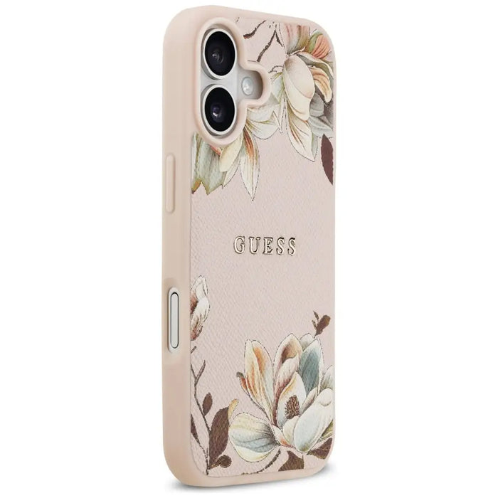 Калъф Guess Grained Flowers Classic Logo MagSafe iPhone 17
