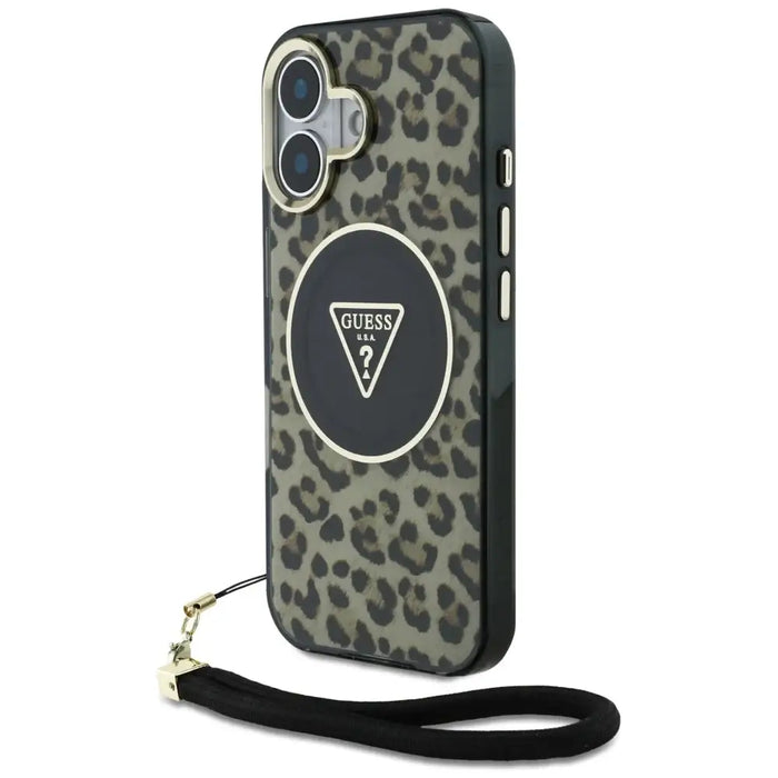 Калъф Guess HC IML Leopard Triangle Cord Strap MagSafe