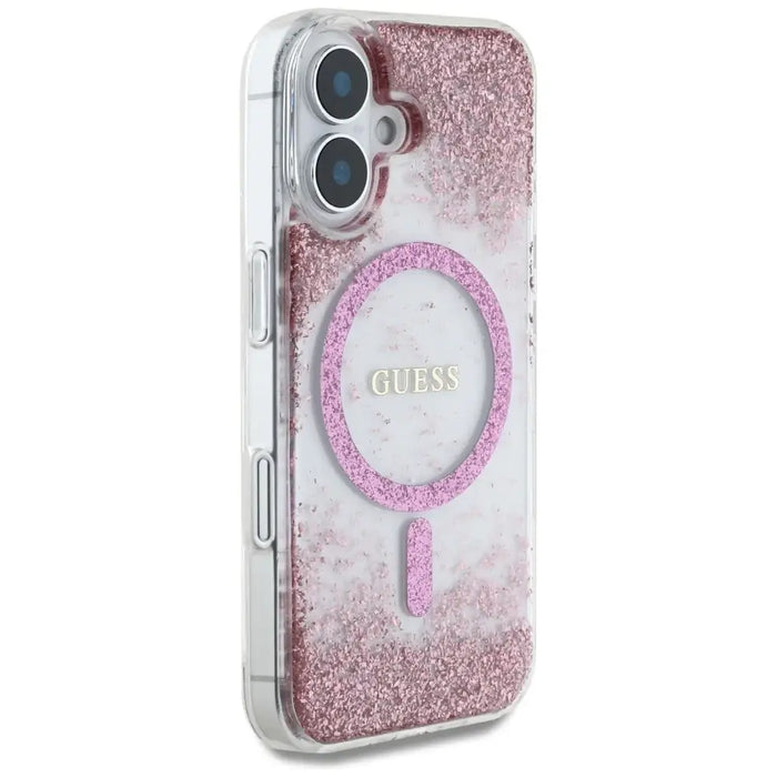 Калъф Guess HC Resin Bottom Glitter MagSafe iPhone 16