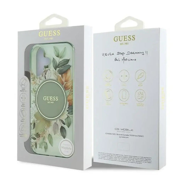 Калъф Guess IML Flower & Tonal Circle MagSafe за iPhone 16