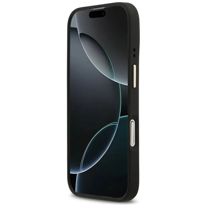 Калъф Guess Peony Hot Stamp MagSafe за iPhone 17 - черен