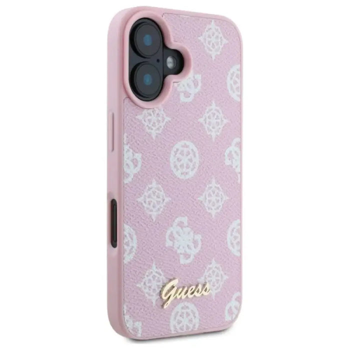 Калъф Guess Peony Script MagSafe за iPhone 16 - розов