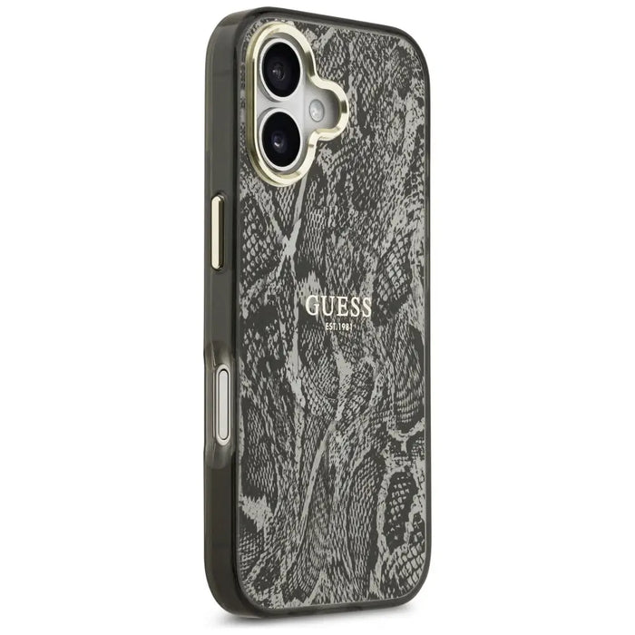 Калъф Guess Python Pattern MagSafe за iPhone 17 - черен