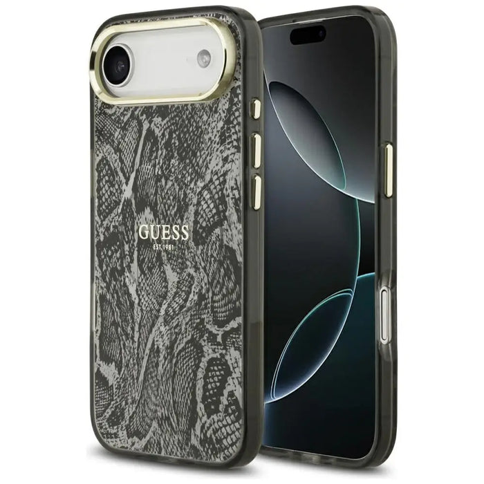 Калъф Guess Python Pattern MagSafe за iPhone Air - черен