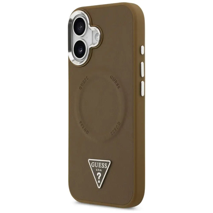 Калъф Guess Triangle Logo MagSafe за iPhone 17 - кафяв