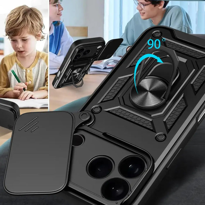 Калъф Hybrid Armor Camshield iPhone 17 Pro със стойка