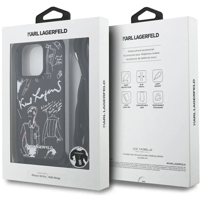 Калъф Karl Lagerfeld Crossbody Grained Pattern & Logo