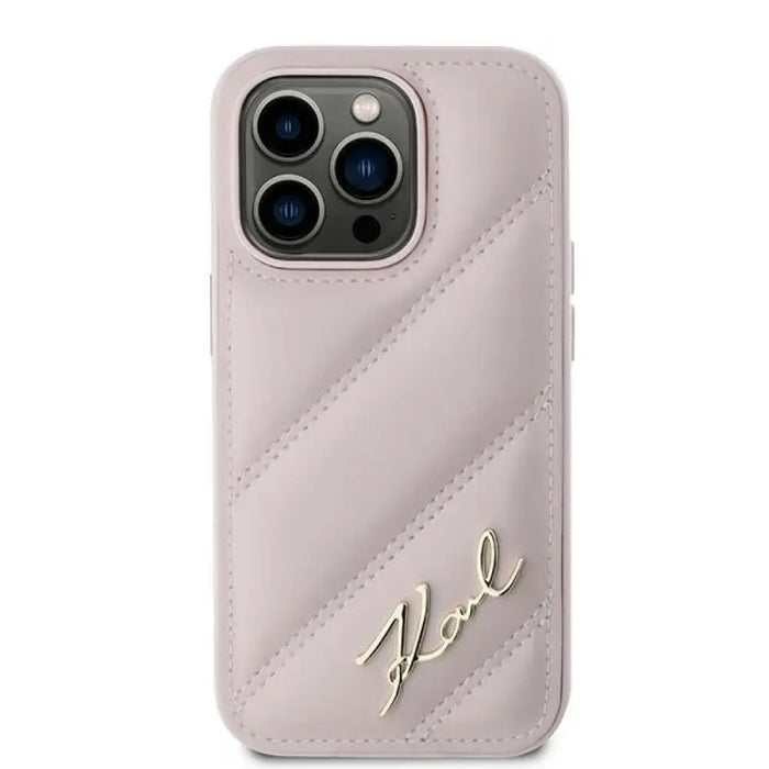 Калъф Karl Lagerfeld Diagonal Quilted Script за iPhone 14