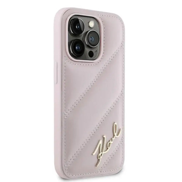 Калъф Karl Lagerfeld Diagonal Quilted Script за iPhone 14