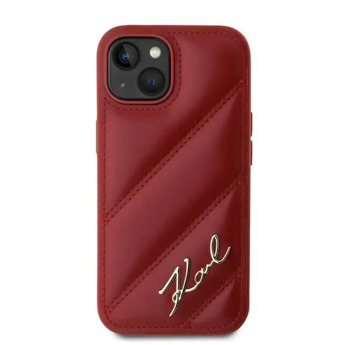 Калъф Karl Lagerfeld Diagonal Quilted Script за iPhone 15