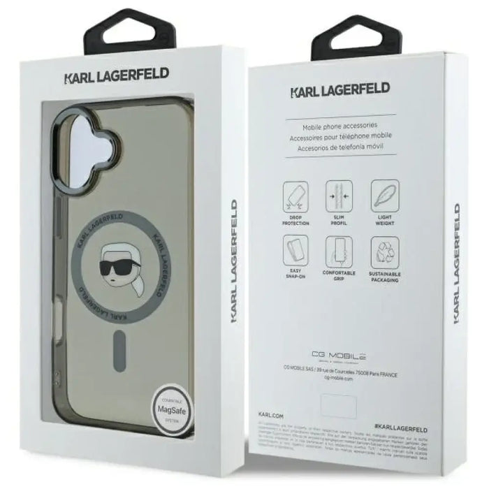 Калъф Karl Lagerfeld IML Metal Karl Head MagSafe iPhone 16