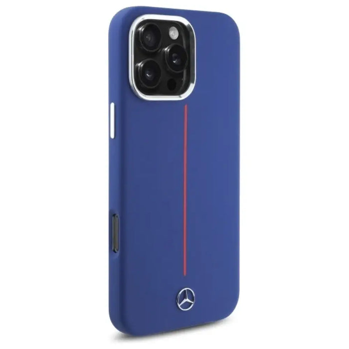 Калъф Mercedes Silicone Red Stripe MagSafe за iPhone 16 Pro