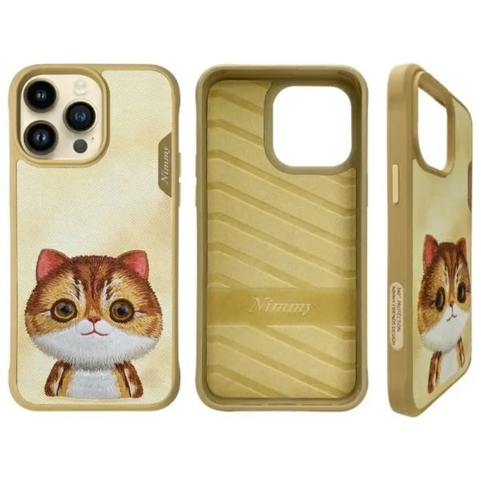Калъф Nimmy Big Eyed Pet 2.0 Cat за iPhone 15 Pro - зелен