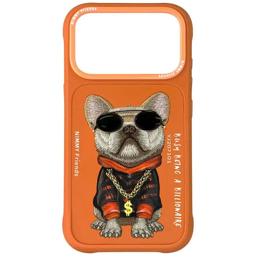 Калъф Nimmy Glasses Cool Dog за iPhone 17 Pro - оранжев