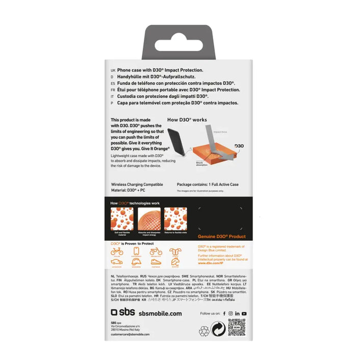 Калъф SBS Full Active D3O iPhone 16 - Черен