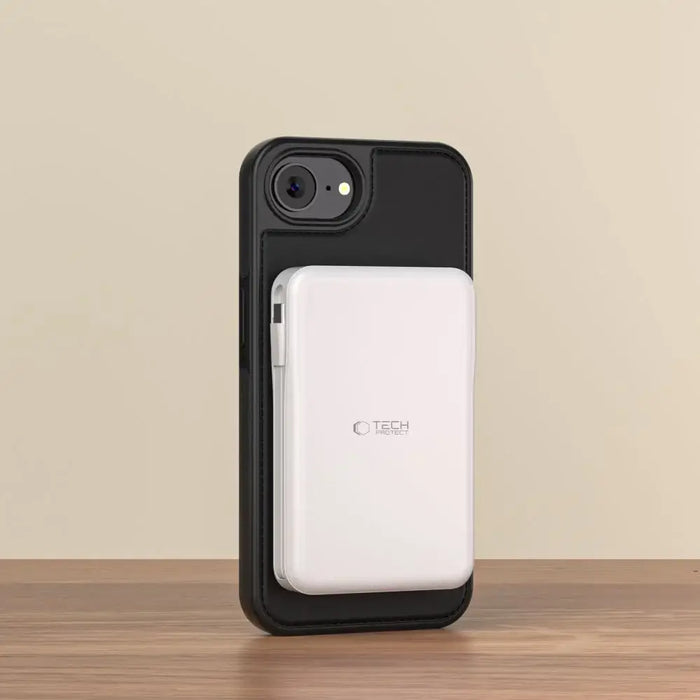 Калъф Tech-Protect Wallet MagSafe за iPhone 16e - черен мат