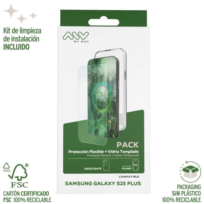Калъф за мобилен телефон и протектор Myway Galaxy S25 Plus