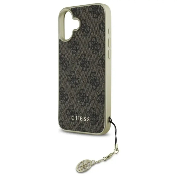 Калъф Guess 4G Charms Collection за iPhone 16 - кафяв