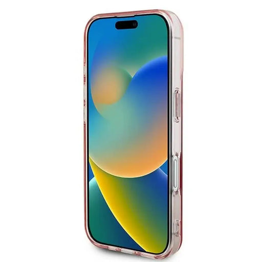 Калъф Guess IML Rhinestones MagSafe за iPhone 16 - розов