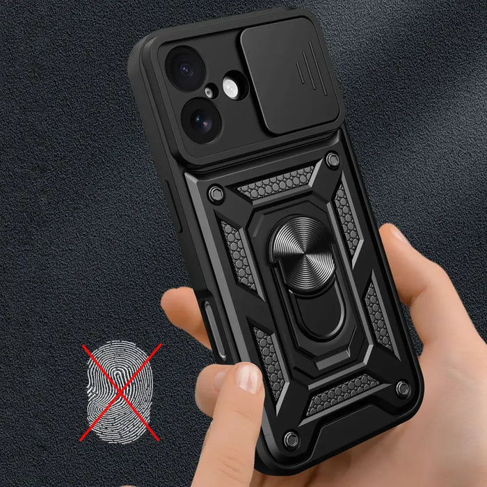 Калъф Hybrid Armor Camshield iPhone 17 със стойка и капак