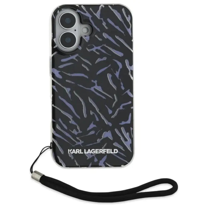 Калъф Karl Lagerfeld Zebra With Cord iPhone 16 - лилав