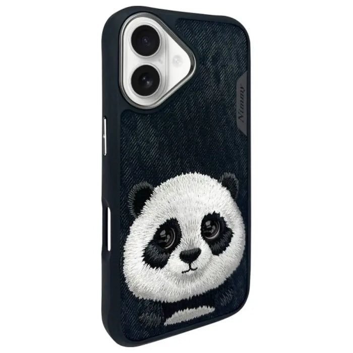 Калъф Nimmy Big Eyed Pet 2.0 Panda за iPhone 16 - черен
