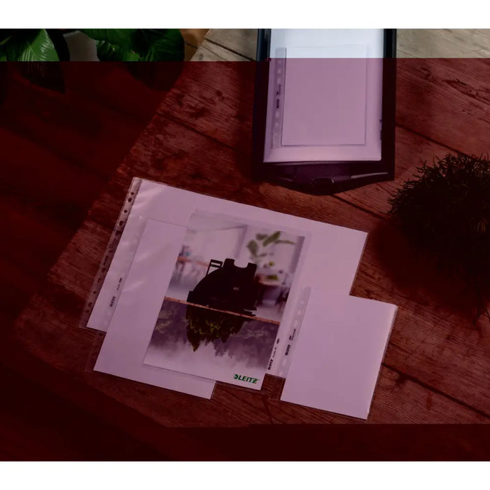 Калъфи Leitz Черен Прозрачен полипропилен Пластмаса