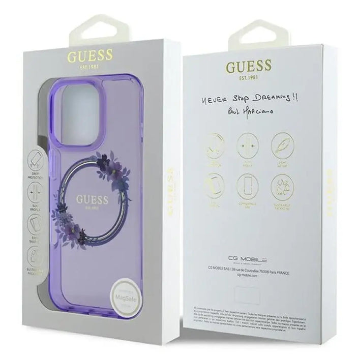 Калъф Guess IML Flowers Wreath MagSafe за iPhone 16 Pro