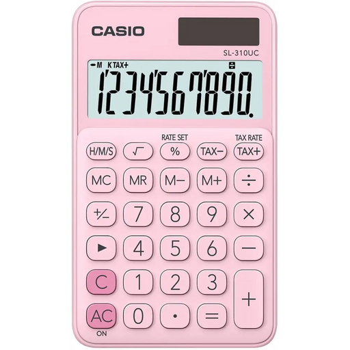 КАЛКУЛАТОР CASIO ДЖОБЕН SL-310UC PK РОЗОВ 10-ЦИФРЕН ДИСПЛЕЙ