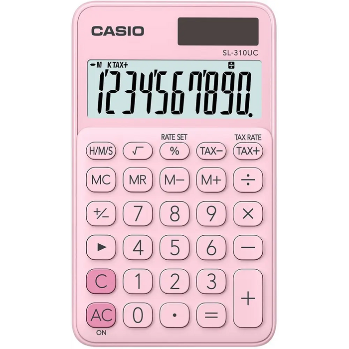 КАЛКУЛАТОР CASIO ДЖОБЕН SL-310UC PK РОЗОВ 10-ЦИФРЕН ДИСПЛЕЙ